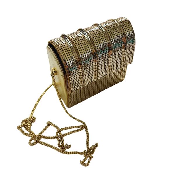 Vintage Whiting & Davis Mesh Evening Shoulder Bag Gold - Picture 2 of 14